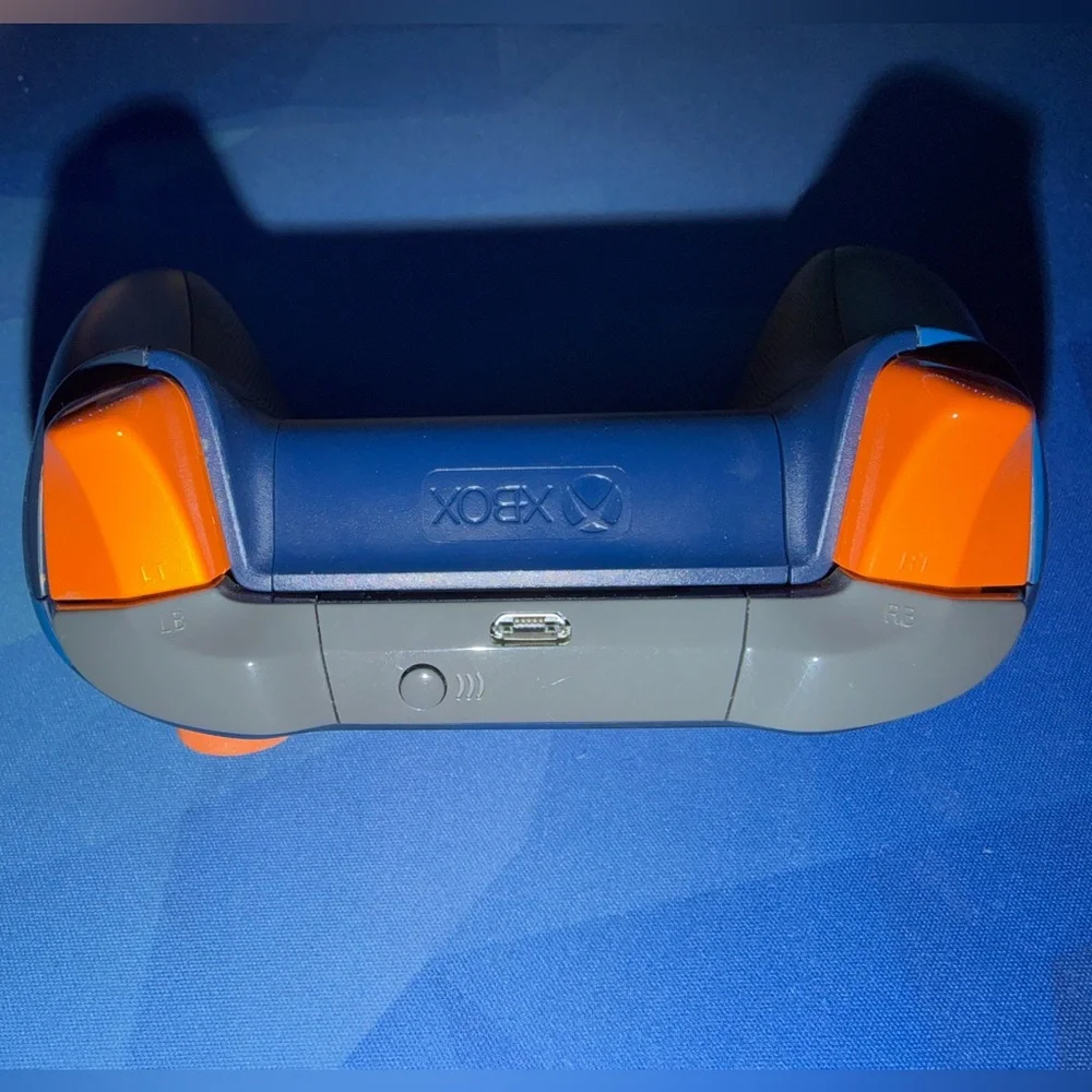 Microsoft Xbox Wireless Custom Controller Blue/Orange Pattern with Rubber Grips